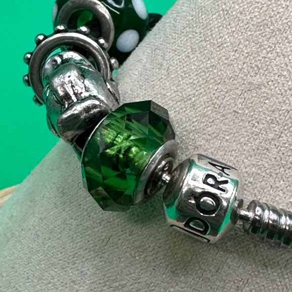 Pandora Bracelet w/13 Charms, Including One Authentic Pandora Charm and 12 unbra - Picture 5 of 15